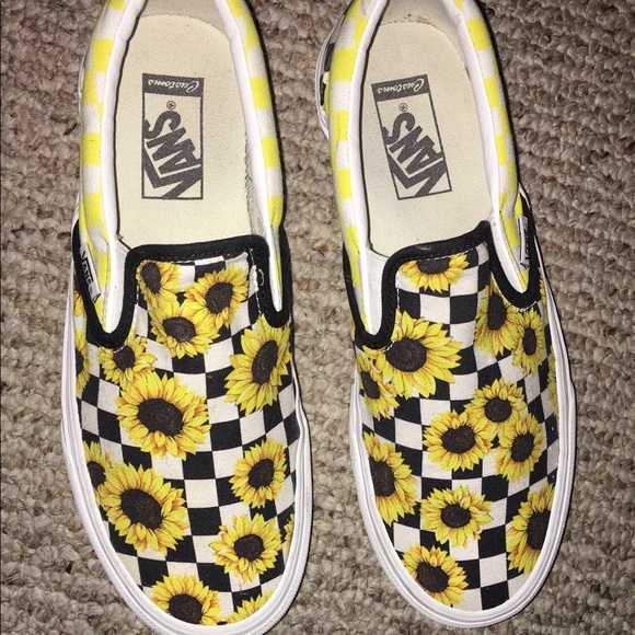 sunflower checkerboard vans